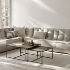 The N701 Modular Square Corner Sofa 2-3 from Ethnicraft in beige standard fabric in the living room. all-groups