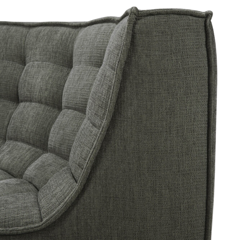 The N701 Modular Square Corner Sofa 2-3 from Ethnicraft in moss eco fabric from the backrest close-up. all-groups