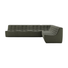 The N701 Modular Square Corner Sofa 2-3 Right from Ethnicraft in Moss eco fabric.