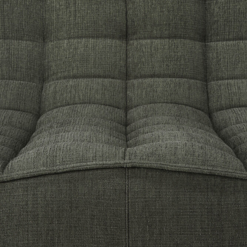 The N701 Modular Square Corner Sofa 2-3 from Ethnicraft in moss eco fabric seat cushion in detail. all-groups