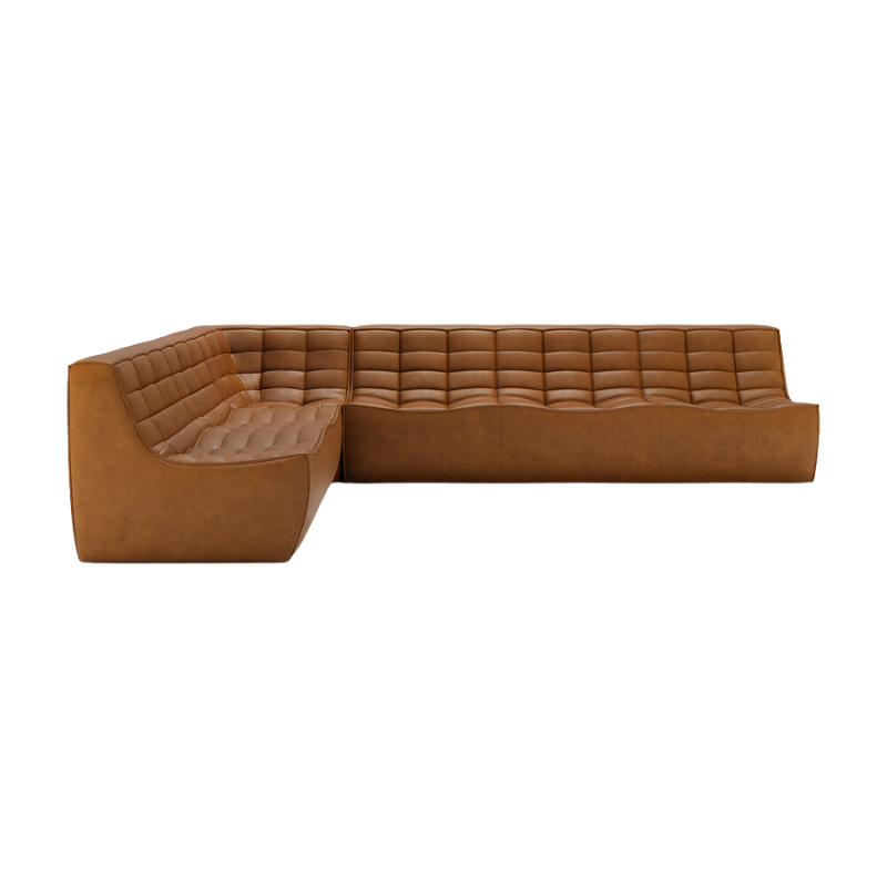The N701 Modular Square Corner Sofa 2-3 Old Saddle Left from Ethnicraft.
