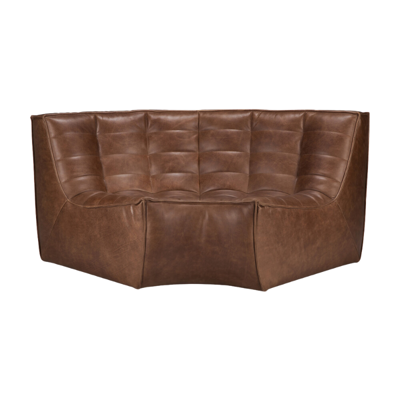 The N701 Round Leather Footstool from Ethnicraft.