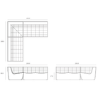 The N701 Modular Sectional Sofa by Ethnicraft, corner sectional with square corner and 2x two-seater sections. dimensions. all-groups
