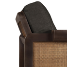 The Panel Lounge Chair by Ethnicraft with a backrest cushion, in a close-up.
