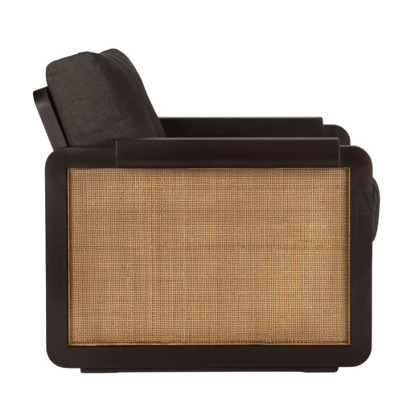 The Panel Lounge Chair by Ethnicraft from the side angle.