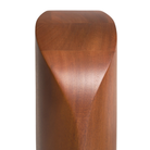 Up close image of the PI Book Ends in mahogany wood.