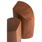 Detailed image of the PI Book Ends in mahogany wood.