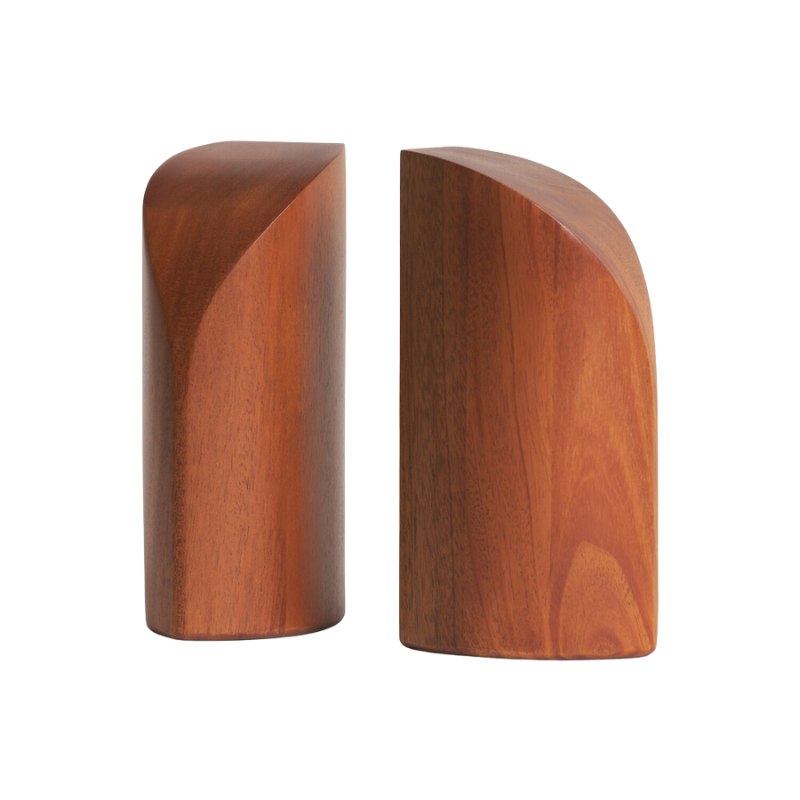 PI Book Ends in mahogany wood.