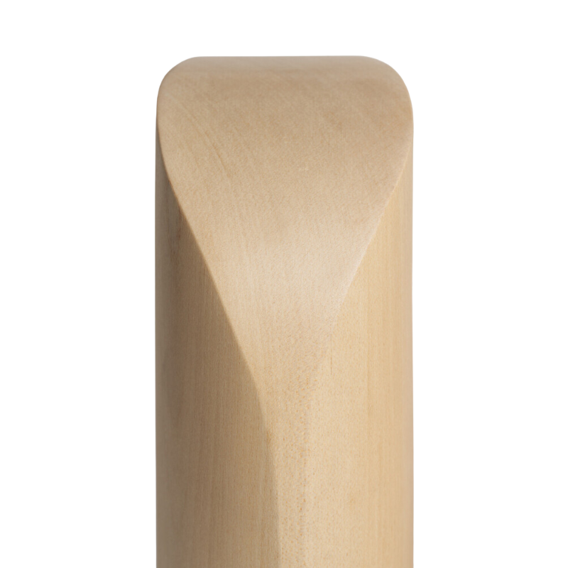 Close up of the PI Book End in sycamore wood.