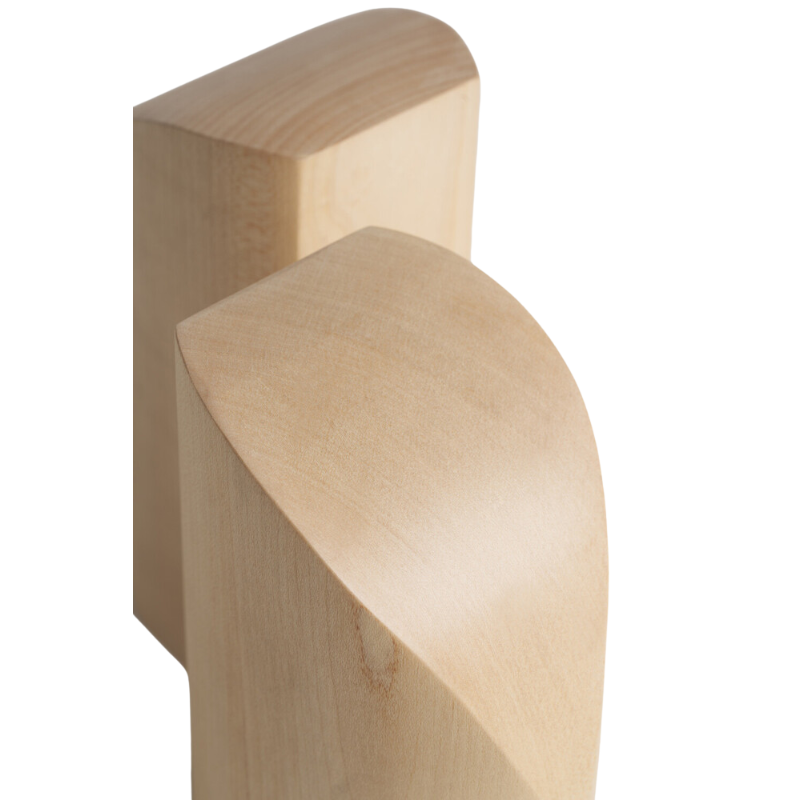 PI Book Ends in sycamore wood up close.