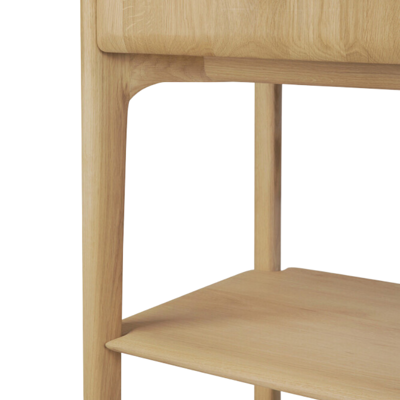 The Oak PI Cupboard by Ethnicraft in detail of the shelf.