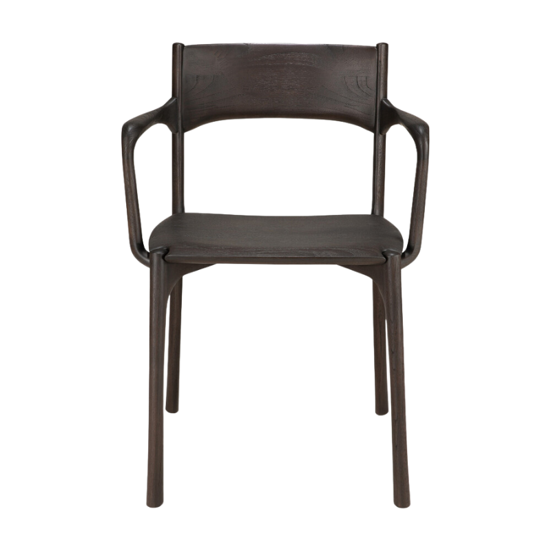 The PI Dining Chair with Armrest by Ethnicraft from the front side.
