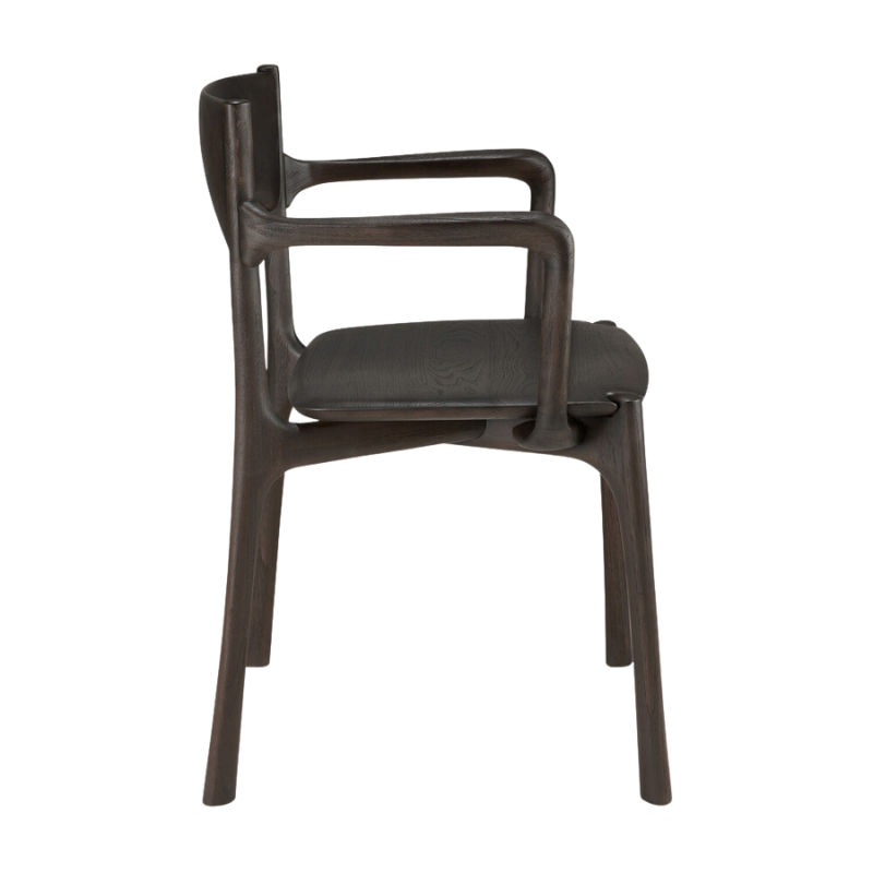 The PI Dining Chair with Armrest by Ethnicraft from the opposite side.