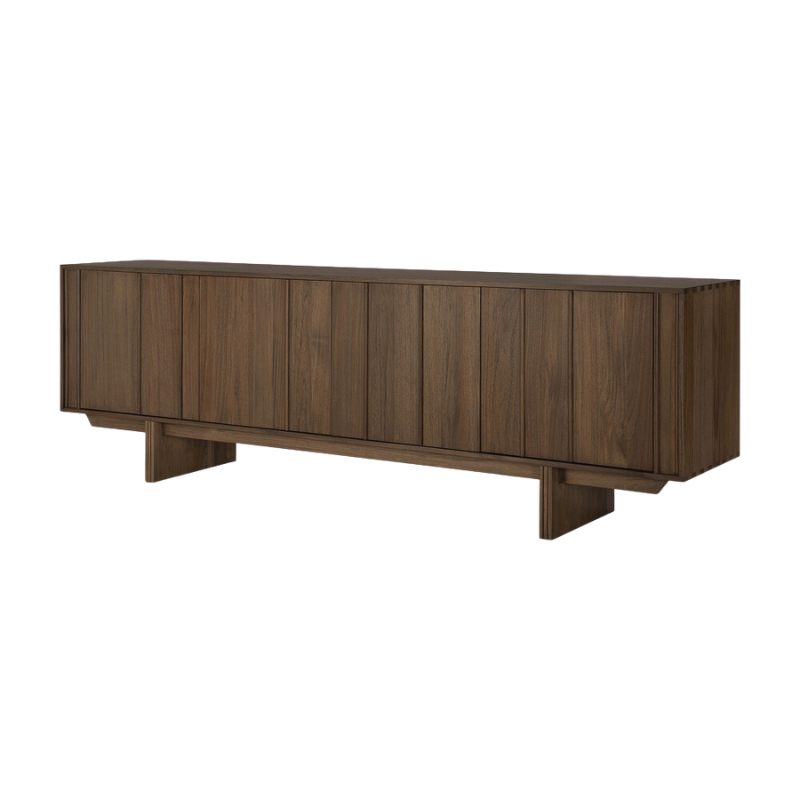The 86.5-inch Pillar Sideboard by Ethnicraft from a side angle.