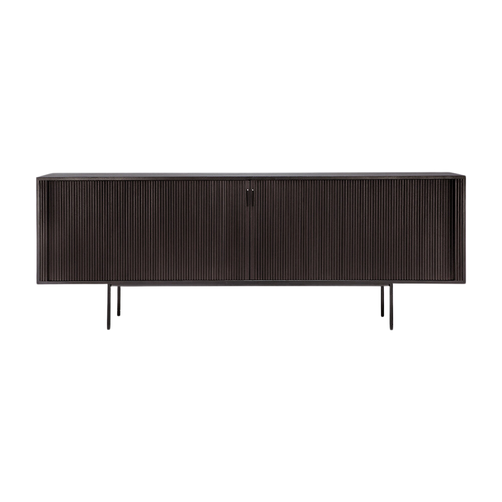 The 88-inch Roller Max Sideboard from Ethnicraft in teak off black.