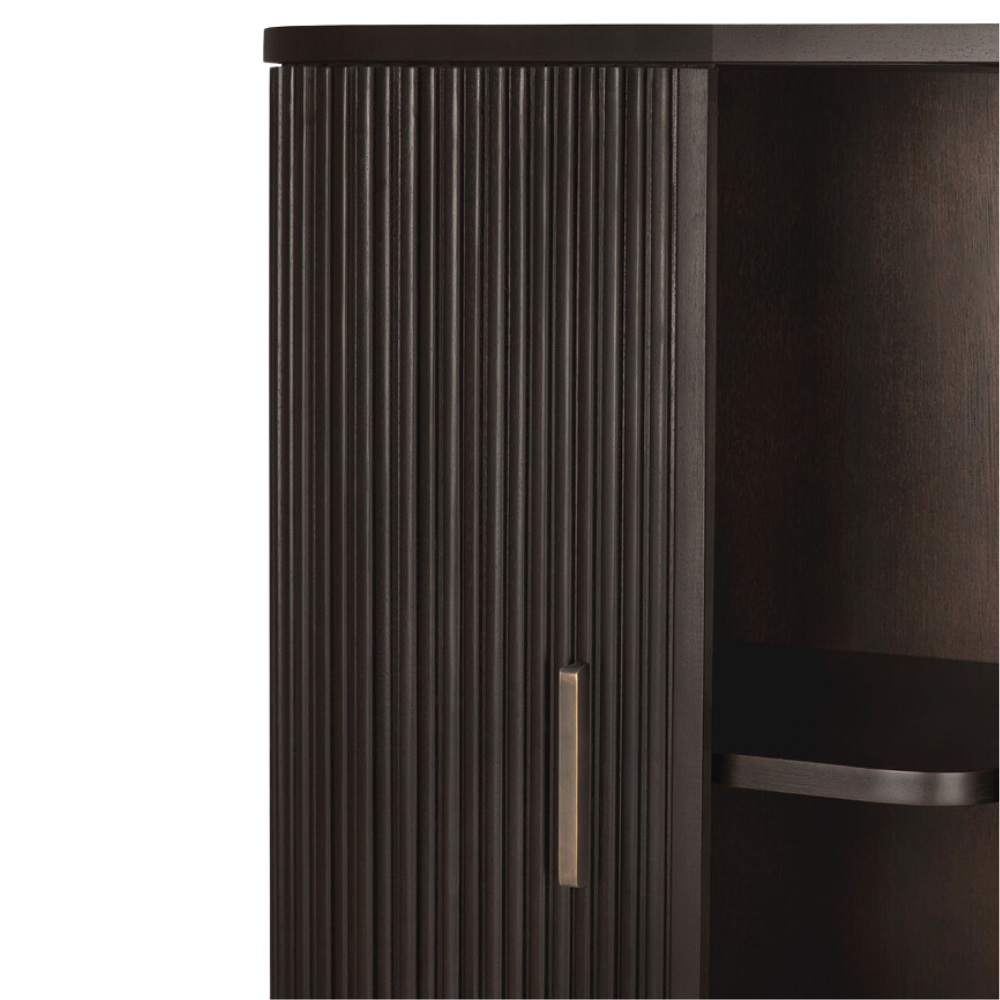 The Roller Max Filing Cabinet from Ethnicraft showing the internal storage.