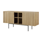 The 66-inch Roller Max Sideboard from Ethnicraft in oak open from the side.