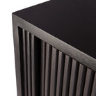 Detailed image of the top of the 88-inch Roller Max Sideboard from Ethnicraft in teak off black.
