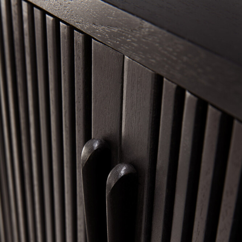 The 66-inch Roller Max Sideboard from Ethnicraft in teak off black.
