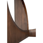 The brown teak Round Geometric Dining Table from Ethnicraft base.