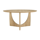 The oak Round Geometric Dining Table from Ethnicraft from the side.