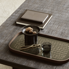 The Second Nature Valet Tray Large Rectangular from Ethnicraft in a living room on a table.