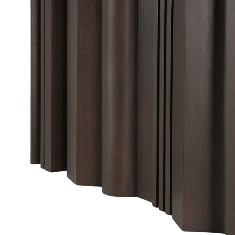 The Sequence Dining Table by Ethnicraft, with a leg close-up.