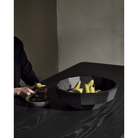 The Striped Bowl from Ethnicraft in dining room.