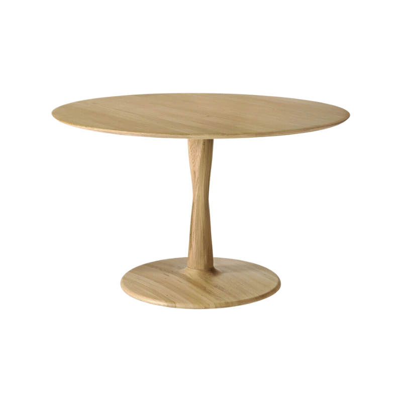 Illuminee Torsion Round Dining Table Oak, 50 inches by Ethnicraft.