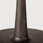 Illuminee Torsion Round Dining Table by Ethnicraft, brown oak base details with close-up. all-groups