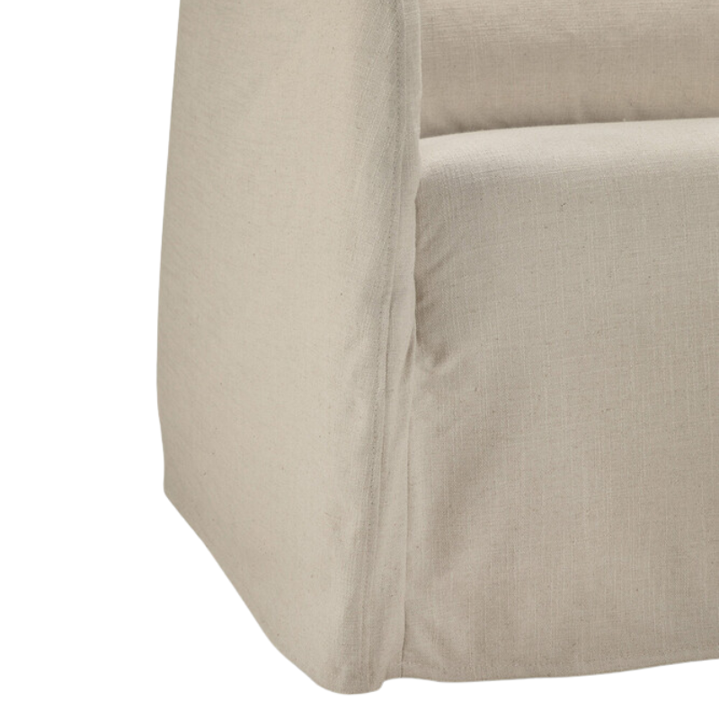 The bone Weave Lounge Chair by Ethnicraft close-up of the base.