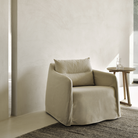 The bone Weave Lounge Chair by Ethnicraft in the modern living room.