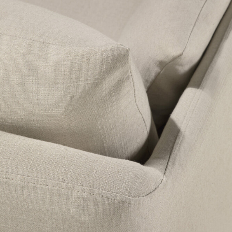 The bone Weave Sofa by Ethnicraft close up.