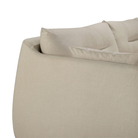 The bone Weave Sofa by Ethnicraft with a curved corner.