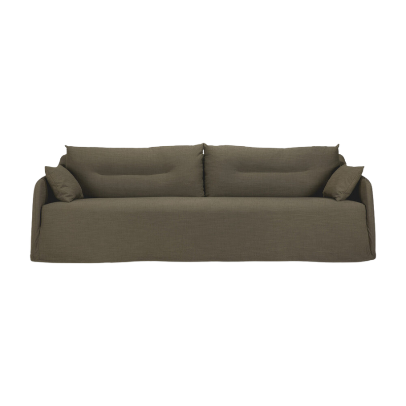 The Green Weave Sofa by Ethnicraft from the front.