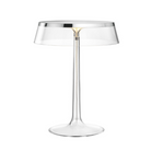 The Bon Jour Table Lamp from Flos in chrome with transparent crown.