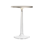 The Bon Jour Table Lamp from Flos in matte chrome with no crown.