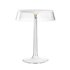 The Bon Jour Table Lamp from Flos in white with transparent crown.