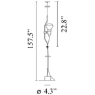 The dimensions of the Parentesi Lamp from Flos. all-groups