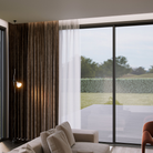 The Parentesi Lamp from Flos in nickel in a living room.