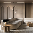 The Parentesi Lamp from Flos in White in a living room.