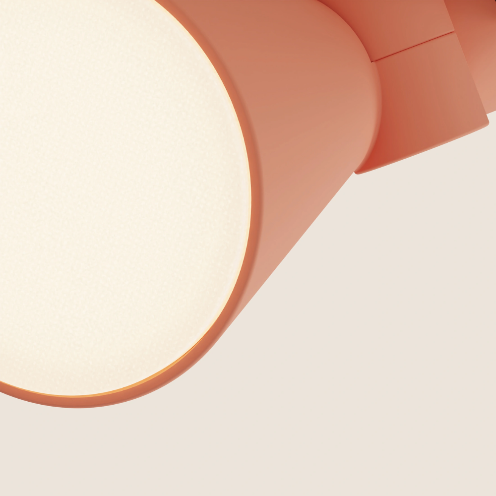 The blossom Aim Clamp Light from Gantri close up.