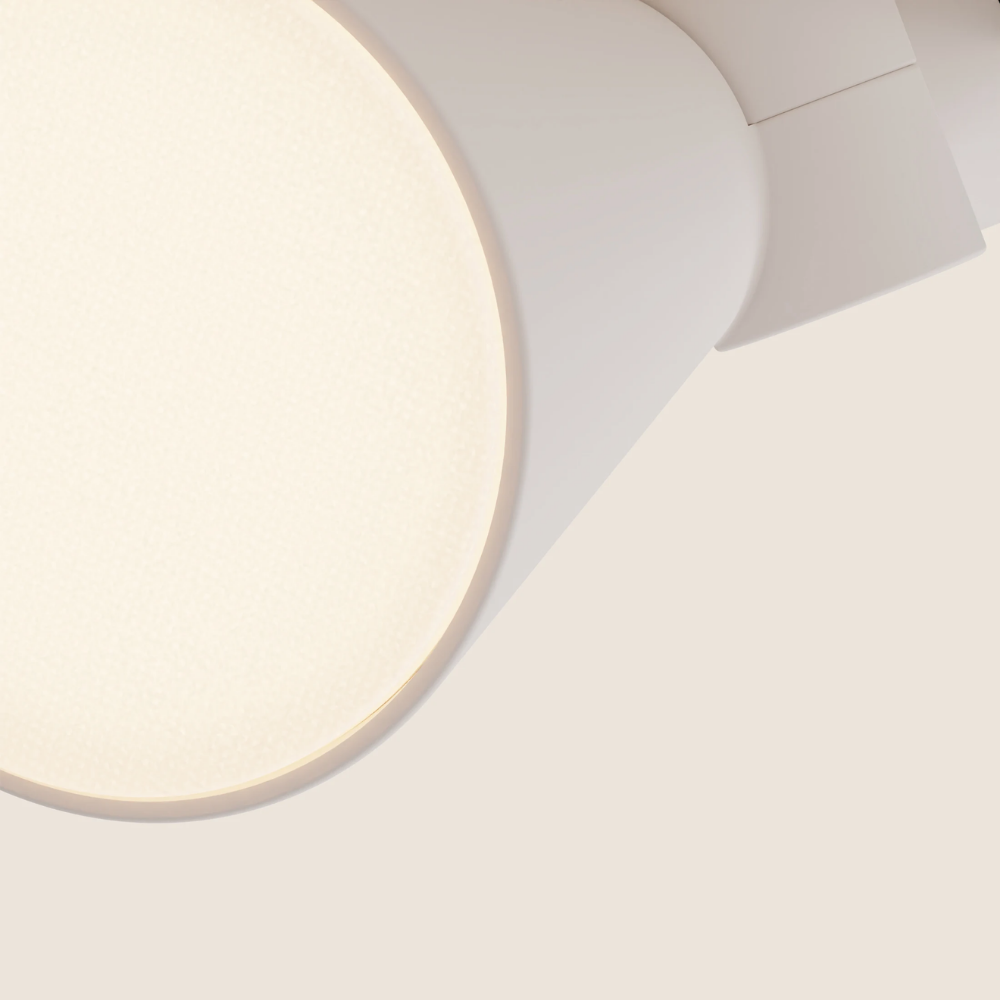 The stone Aim Clamp Light from Gantri close up.