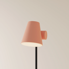 The blossom Aim Floor Light from Gantri with the black rod option.