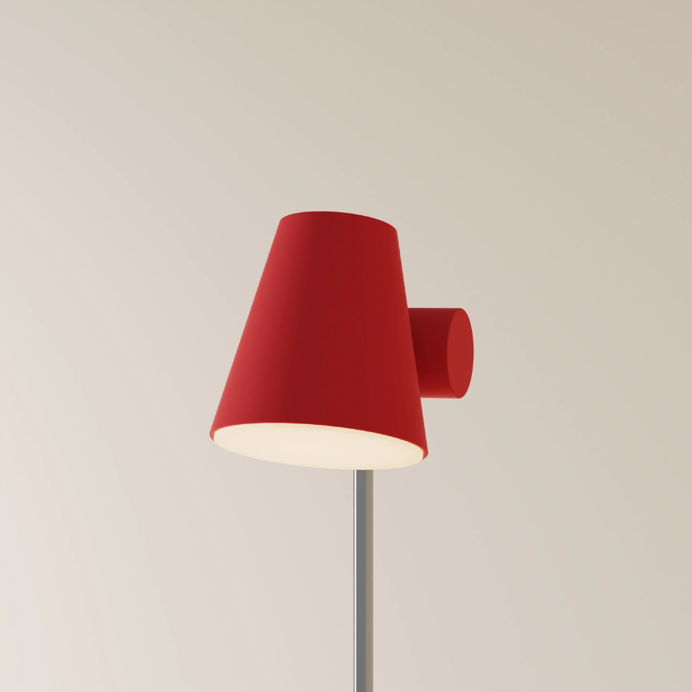 The canyon Aim Floor Light from Gantri with the chrome rod option.