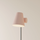 The coral Aim Floor Light from Gantri with the chrome rod option.