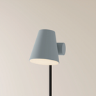 The fog Aim Floor Light from Gantri with the black rod option.