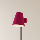 The hibiscus Aim Floor Light from Gantri with the black rod option.