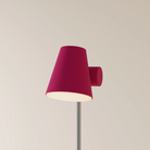 The hibiscus Aim Floor Light from Gantri with the chrome rod option.