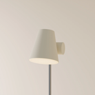 The sand Aim Floor Light from Gantri with the chrome rod option.